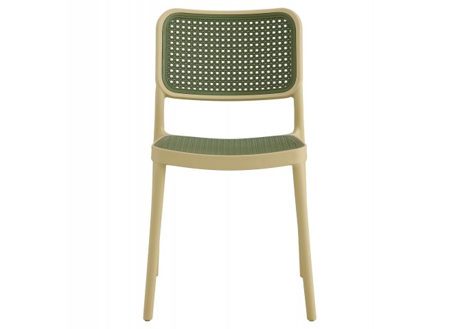 ΚΑΡΕΚΛΑ ΠΟΛΥΠΡΟΠΥΛΕΝΙΟΥ HM5934.04 ΜΠΕΖ ΜΕ OLIVE GREEN ΨΑΘΑ 41x49x102Υ εκ.