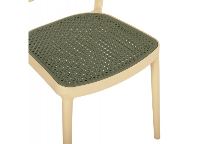 ΚΑΡΕΚΛΑ ΠΟΛΥΠΡΟΠΥΛΕΝΙΟΥ HM5934.04 ΜΠΕΖ ΜΕ OLIVE GREEN ΨΑΘΑ 41x49x102Υ εκ.