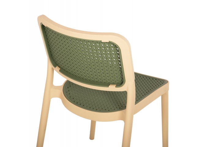 ΚΑΡΕΚΛΑ ΠΟΛΥΠΡΟΠΥΛΕΝΙΟΥ HM5934.04 ΜΠΕΖ ΜΕ OLIVE GREEN ΨΑΘΑ 41x49x102Υ εκ.