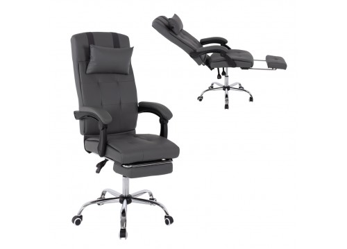 ΠΟΛΥΘΡΟΝΑ ΓΡΑΦΕΙΟΥ ΔΙΕΥΘΥΝΤΙΚΗ ΓΚΡΙ HM1057.20 ΜΕ ΠΤΥΣΣΟΜΕΝΟ ΥΠΟΠΟΔΙΟ 58x71x128Y εκ.