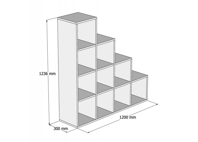 ΒΙΒΛΙΟΘΗΚΗ ΜΕΛΑΜΙΝΗΣ SCALE ΛΕΥΚΟ 120x30x123,6Υεκ.HM9238.11