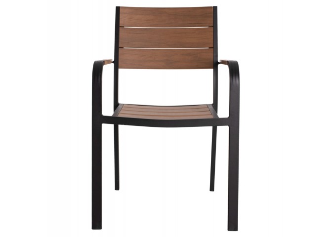 ΠΟΛΥΘΡΟΝΑ ΑΛΟΥΜΙΝΙΟΥ SAGA ΜΑΥΡΗ ΜΕ POLYWOOD HM5127.03 56x55x85,5Yεκ.