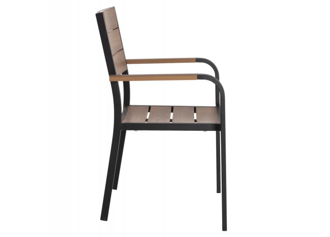 ΠΟΛΥΘΡΟΝΑ ΑΛΟΥΜΙΝΙΟΥ SAGA ΜΑΥΡΗ ΜΕ POLYWOOD HM5127.03 56x55x85,5Yεκ.