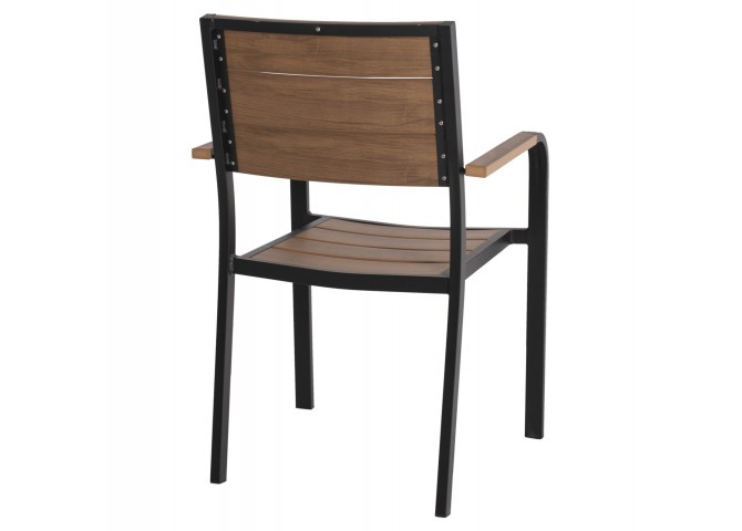 ΠΟΛΥΘΡΟΝΑ ΑΛΟΥΜΙΝΙΟΥ SAGA ΜΑΥΡΗ ΜΕ POLYWOOD HM5127.03 56x55x85,5Yεκ.