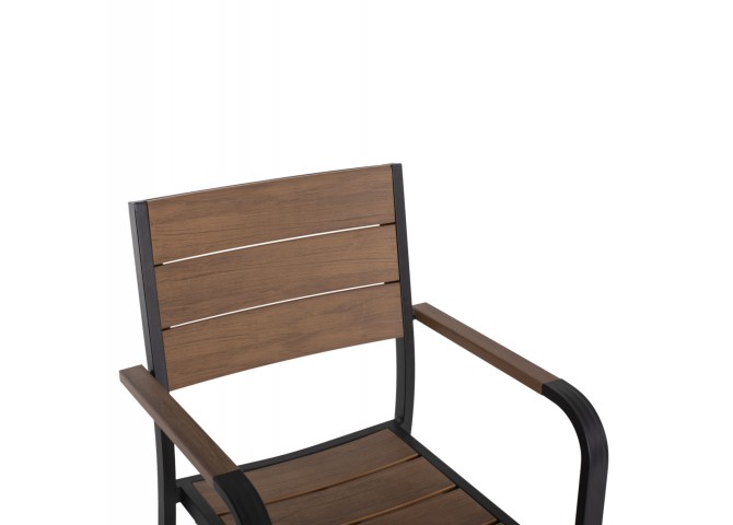ΠΟΛΥΘΡΟΝΑ ΑΛΟΥΜΙΝΙΟΥ SAGA ΜΑΥΡΗ ΜΕ POLYWOOD HM5127.03 56x55x85,5Yεκ.