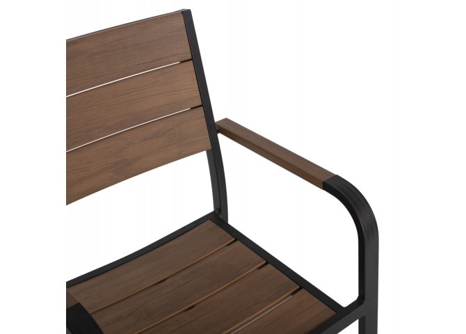 ΠΟΛΥΘΡΟΝΑ ΑΛΟΥΜΙΝΙΟΥ SAGA ΜΑΥΡΗ ΜΕ POLYWOOD HM5127.03 56x55x85,5Yεκ.
