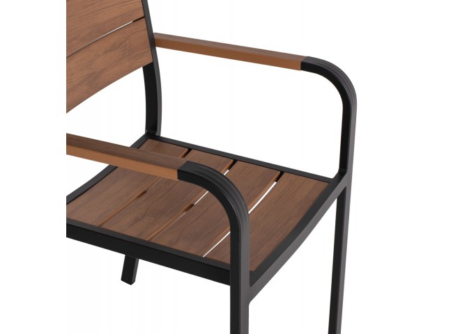 ΠΟΛΥΘΡΟΝΑ ΑΛΟΥΜΙΝΙΟΥ SAGA ΜΑΥΡΗ ΜΕ POLYWOOD HM5127.03 56x55x85,5Yεκ.