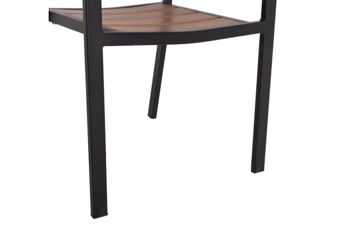 ΠΟΛΥΘΡΟΝΑ ΑΛΟΥΜΙΝΙΟΥ SAGA ΜΑΥΡΗ ΜΕ POLYWOOD HM5127.03 56x55x85,5Yεκ.