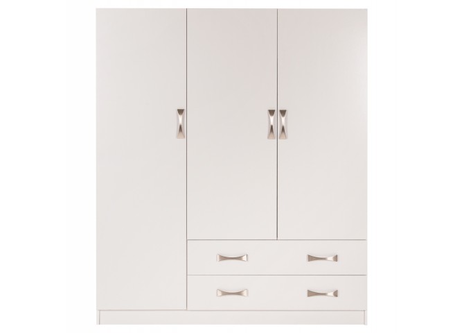 ΝΤΟΥΛΑΠΑ 3ΦΥΛΛΗ CARLY HM384.05 ΜΕ ΔΥΟ ΣΥΡΤΑΡΙΑ ΛΕΥΚΗ 150X55Χ180Υεκ.