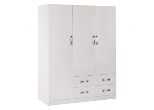 ΝΤΟΥΛΑΠΑ 3ΦΥΛΛΗ CARLY HM384.05 ΜΕ ΔΥΟ ΣΥΡΤΑΡΙΑ ΛΕΥΚΗ 150X55Χ180Υεκ.