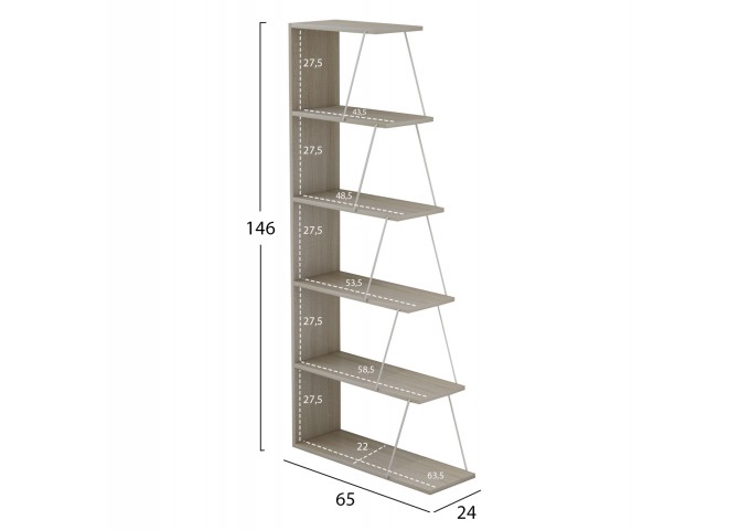 ΒΙΒΛΙΟΘΗΚΗ ΜΕΛΑΜΙΝΗΣ MINI TARS SONAMA ΛΕΥΚΟ HM2241.11 65x22x146Υ εκ.
