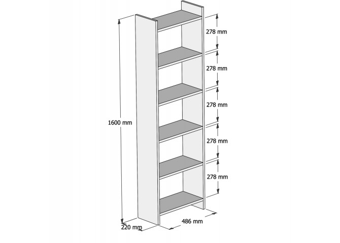 ΒΙΒΛΙΟΘΗΚΗ ΜΕΛΑΜΙΝΗΣ SONΟMA-ΛΕΥΚΟ HM9226.12 48,5x22x160Υ εκ.