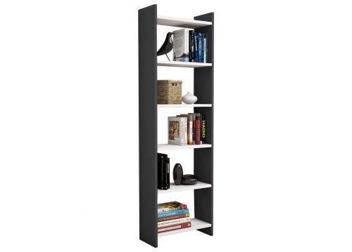 ΒΙΒΛΙΟΘΗΚΗ ΜΕΛΑΜΙΝΗΣ ΓΚΡΙ-ΛΕΥΚΟ HM9226.13 48,5x22x160Υ εκ.