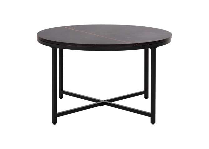ΤΡΑΠΕΖΙ ΣΑΛΟΝΙΟΥ HM9420.03 BLACK MARBLE ΜΕΛΑΜΙΝΗ-ΜΑΥΡΗ ΜΕΤΑΛΛΙΚΗ ΒΑΣΗ Φ80x48,5Yεκ.
