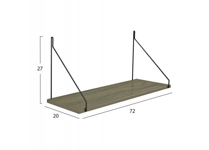 ΡΑΦΙ ΤΟΙΧΟΥ AGILAN ΜΕΛΑΜΙΝΗΣ HM9183.12 OLIVE GREY 72x20x27Y εκ.