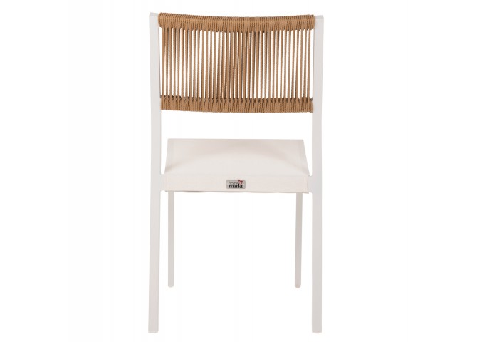 ΚΑΡΕΚΛΑ ΑΛΟΥΜΙΝΙΟΥ ΛΕΥΚΗ ΜΠΕΖ RATTAN & TEXTLINE HM5921.02 46x55,5x83 εκ.