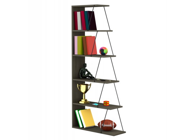 ΒΙΒΛΙΟΘΗΚΗ ΜΙΝΙ TARS HM2241.13 OLIVE GREY ME ΜΑΥΡΕΣ ΒΕΡΓΕΣ 65x22-24x146Υεκ.