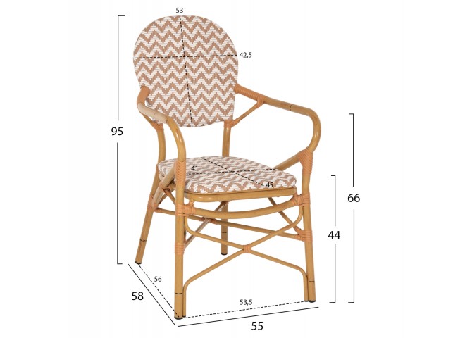 ΠΟΛΥΘΡΟΝΑ ΑΛΟΥΜΙΝΙΟΥ BAMBOO LOOK ΦΥΣΙΚΟ - ΛΕΥΚΟ HM5928.03 55x58x95 εκ.