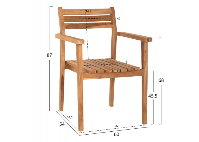 ΠΟΛΥΘΡΟΝΑ ΞΥΛΟ TEAK ΣΤΟΙΒΑΖΟΜΕΝΗ HM9534 ΣΕ ΦΥΣΙΚΟ ΧΡΩΜΑ 60x54x87Y εκ.