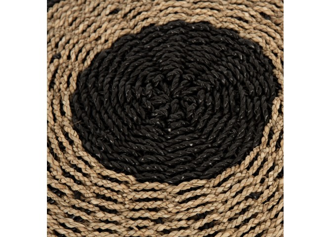 ΠΟΥΦ ΣΚΑΜΠΟ SARONI HM7851.02 SEAGRASS ΣΕ ΦΥΣΙΚΟ-ΜΑΥΡΟ ΧΡΩΜΑ Φ60x35Yεκ.