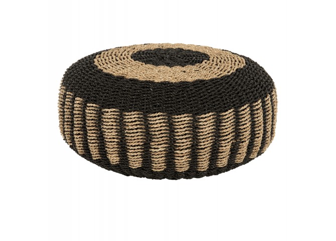 ΠΟΥΦ ΣΚΑΜΠΟ SARONI HM7851.02 SEAGRASS ΣΕ ΦΥΣΙΚΟ-ΜΑΥΡΟ ΧΡΩΜΑ Φ60x35Yεκ.