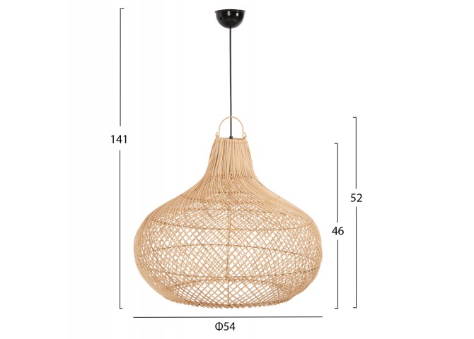ΦΩΤΙΣΤΙΚΟ ΟΡΟΦΗΣ ΚΡΕΜΑΣΤΟ HM7860 ΦΥΣΙΚΟ RATTAN ΣΕ ΦΥΣΙΚΟ ΧΡΩΜΑ Φ54x46-141Υεκ.