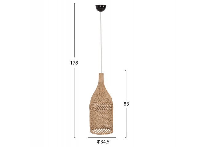 ΦΩΤΙΣΤΙΚΟ ΟΡΟΦΗΣ HM7883 ΚΡΕΜΑΣΤΟ ΑΠΟ RATTAN ΣΕ ΦΥΣΙΚΟ ΧΡΩΜΑ Φ34,5x83Υεκ.