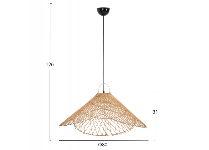 ΦΩΤΙΣΤΙΚΟ ΟΡΟΦΗΣ ΚΡΕΜΑΣΤΟ HM7879.02 RATTAN ΣΕ ΦΥΣΙΚΟ ΧΡΩΜΑ Φ80x31-40Υ εκ.
