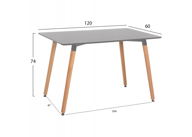 ΤΡΑΠΕΖΙ MINIMAL HM8581.02 ΜΑΥΡΟ MDF-ΠΟΔΙΑ ΟΞΙΑ ΣΕ ΦΥΣΙΚΟ ΧΡΩΜΑ- 120Χ60X74Υεκ.