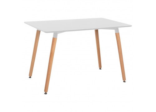 ΤΡΑΠΕΖΙ MINIMAL HM8581.01 ΛΕΥΚΟ MDF-ΠΟΔΙΑ ΟΞΙΑ ΣΕ ΦΥΣΙΚΟ ΧΡΩΜΑ- 120Χ60X74Υεκ.
