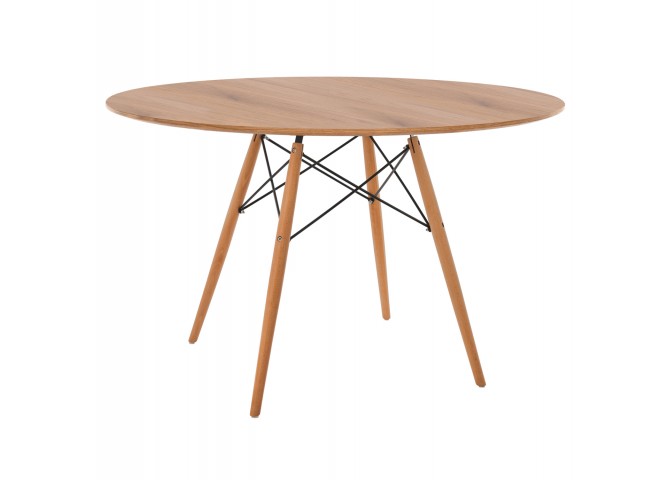ΤΡΑΠΕΖΙ MINIMAL ΣΤΡΟΓΓΥΛΟ HM8454.04 MDF ΣΕ ΦΥΣΙΚΟ-ΠΟΔΙΑ ΟΞΙΑΣ ΣΕ ΦΥΣΙΚΟ Φ120Χ75Υεκ.