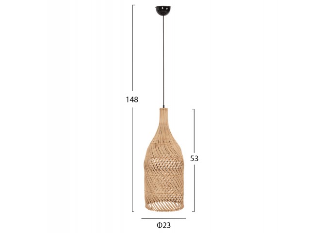 ΦΩΤΙΣΤΙΚΟ ΟΡΟΦΗΣ HM7885 ΚΡΕΜΑΣΤΟ ΑΠΟ RATTAN ΣΕ ΦΥΣΙΚΟ ΧΡΩΜΑ Φ23x148Yεκ.