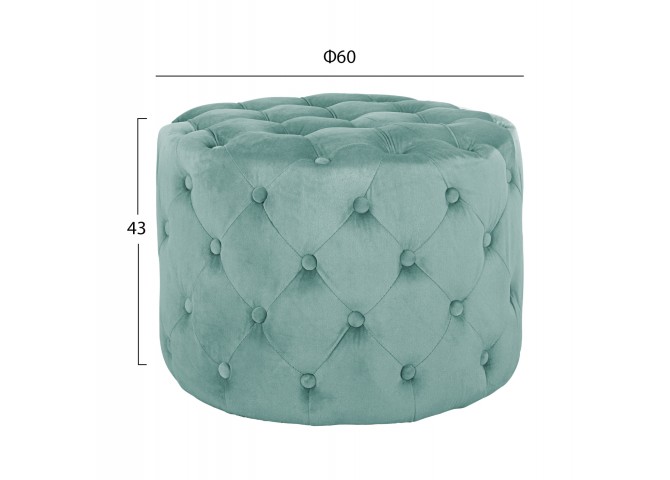 ΣΚΑΜΠΟ KASSIE ΦΥΣΤΙΚΙ ΒΕΛΟΥΔΟ ΤΥΠΟΥ CHESTERFIELD HM8406.07 Φ60X43Υ εκ.