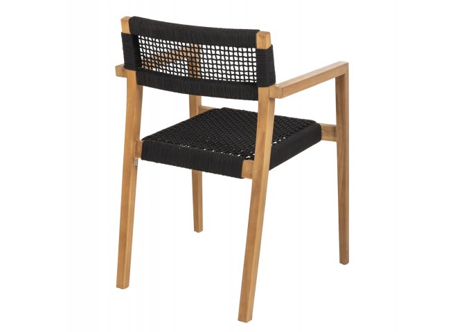 ΠΟΛΥΘΡΟΝΑ CHARLOTTE HM9637.02 ΞΥΛΟ TEAK ΦΥΣΙΚΟ & ΜΑΥΡΟ ΣΧΟΙΝΙ 59x54x83Y εκ.