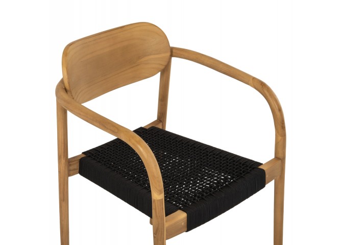 ΠΟΛΥΘΡΟΝΑ OSLO HM9636.02 ΞΥΛΟ TEAK ΦΥΣΙΚΟ & ΜΑΥΡΟ ΣΧΟΙΝΙ 55x54x80Y εκ.
