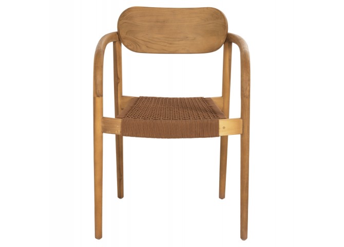 ΠΟΛΥΘΡΟΝΑ OSLO HM9636.01 ΞΥΛΟ TEAK ΦΥΣΙΚΟ & ΜΠΕΖ ΣΧΟΙΝΙ 55x54x80Y εκ.