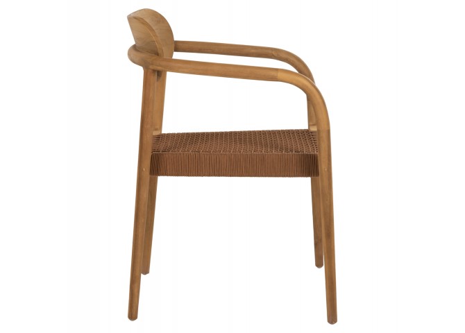 ΠΟΛΥΘΡΟΝΑ OSLO HM9636.01 ΞΥΛΟ TEAK ΦΥΣΙΚΟ & ΜΠΕΖ ΣΧΟΙΝΙ 55x54x80Y εκ.