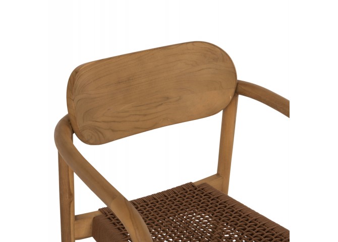 ΠΟΛΥΘΡΟΝΑ OSLO HM9636.01 ΞΥΛΟ TEAK ΦΥΣΙΚΟ & ΜΠΕΖ ΣΧΟΙΝΙ 55x54x80Y εκ.