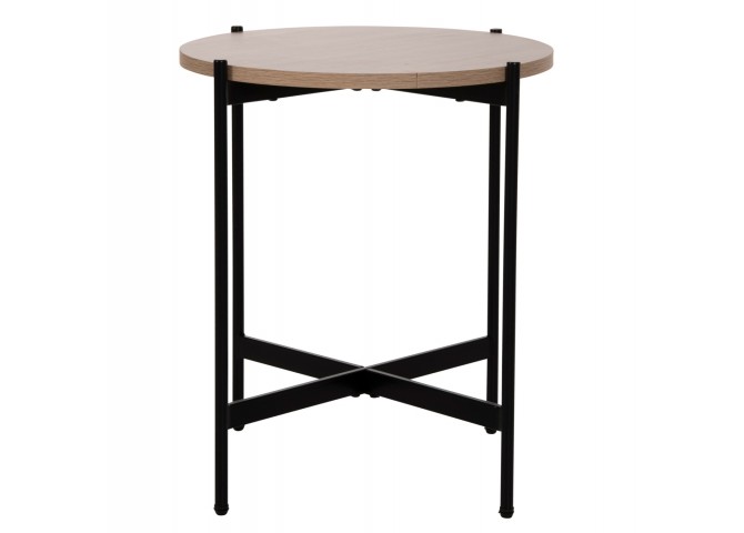 ΒΟΗΘΗΤΙΚΟ ΤΡΑΠΕΖΙ HM9589.03 MDF SONAMA-ΜΑΥΡΗ ΜΕΤΑΛΛΙΚΗ ΒΑΣΗ Φ50x55Υεκ.