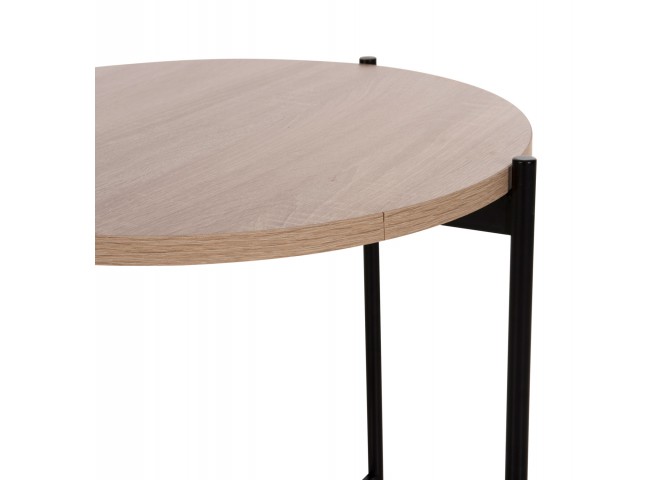 ΒΟΗΘΗΤΙΚΟ ΤΡΑΠΕΖΙ HM9589.03 MDF SONAMA-ΜΑΥΡΗ ΜΕΤΑΛΛΙΚΗ ΒΑΣΗ Φ50x55Υεκ.