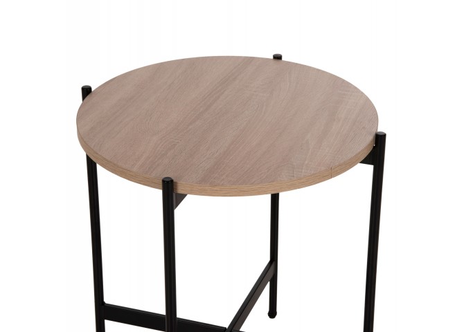 ΒΟΗΘΗΤΙΚΟ ΤΡΑΠΕΖΙ HM9589.03 MDF SONAMA-ΜΑΥΡΗ ΜΕΤΑΛΛΙΚΗ ΒΑΣΗ Φ50x55Υεκ.