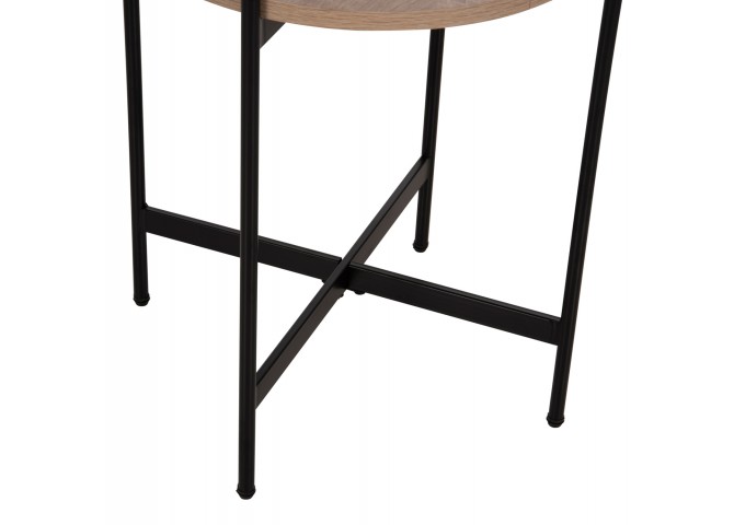 ΒΟΗΘΗΤΙΚΟ ΤΡΑΠΕΖΙ HM9589.03 MDF SONAMA-ΜΑΥΡΗ ΜΕΤΑΛΛΙΚΗ ΒΑΣΗ Φ50x55Υεκ.
