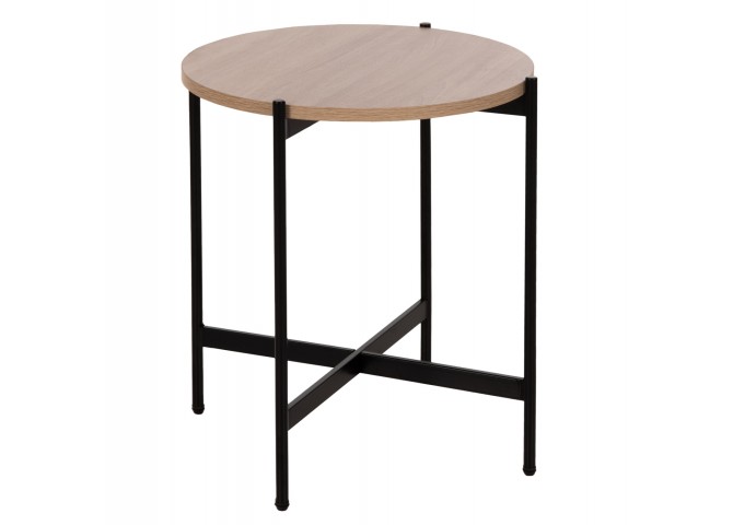 ΒΟΗΘΗΤΙΚΟ ΤΡΑΠΕΖΙ HM9589.03 MDF SONAMA-ΜΑΥΡΗ ΜΕΤΑΛΛΙΚΗ ΒΑΣΗ Φ50x55Υεκ.