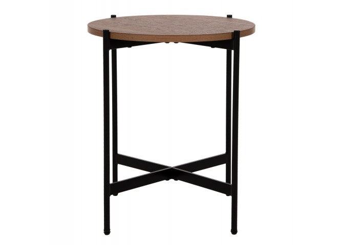 ΒΟΗΘΗΤΙΚΟ ΤΡΑΠΕΖΙ HM9589.04 MDF ΚΑΡΥΔΙ-ΜΑΥΡΗ ΜΕΤΑΛΛΙΚΗ ΒΑΣΗ Φ50x55Υεκ.