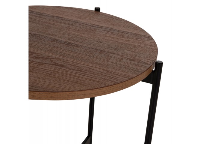 ΒΟΗΘΗΤΙΚΟ ΤΡΑΠΕΖΙ HM9589.04 MDF ΚΑΡΥΔΙ-ΜΑΥΡΗ ΜΕΤΑΛΛΙΚΗ ΒΑΣΗ Φ50x55Υεκ.