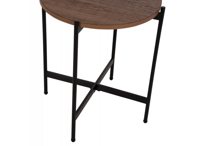 ΒΟΗΘΗΤΙΚΟ ΤΡΑΠΕΖΙ HM9589.04 MDF ΚΑΡΥΔΙ-ΜΑΥΡΗ ΜΕΤΑΛΛΙΚΗ ΒΑΣΗ Φ50x55Υεκ.