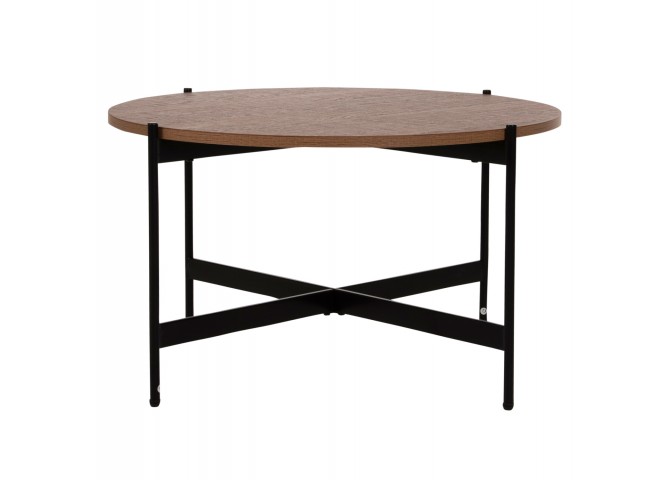 ΤΡΑΠΕΖΙ ΣΑΛΟΝΙΟΥ HM9588.04 MDF ΚΑΡΥΔΙ-ΜΑΥΡΗ ΜΕΤΑΛΛΙΚΗ ΒΑΣΗ Φ80x45Υεκ.