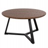 ΤΡΑΠΕΖΙ ΣΑΛΟΝΙΟΥ ΣΤΡΟΓΓΥΛΟ HM9586.04 MDF WALNUT-ΜΑΥΡΗ ΣΑΓΡΕ ΒΑΣΗ Φ80x42Υεκ.