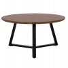 ΤΡΑΠΕΖΙ ΣΑΛΟΝΙΟΥ ΣΤΡΟΓΓΥΛΟ HM9586.04 MDF WALNUT-ΜΑΥΡΗ ΣΑΓΡΕ ΒΑΣΗ Φ80x42Υεκ.