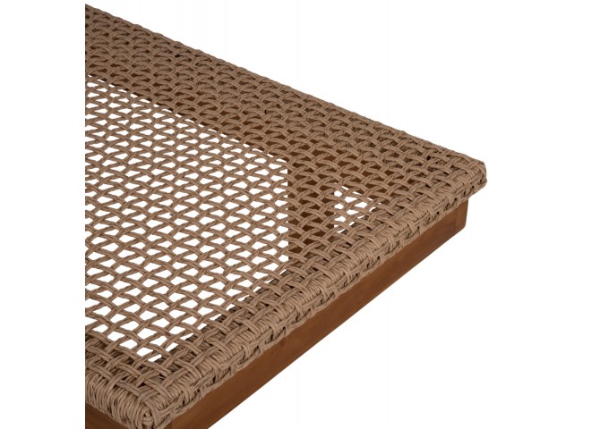 ΞΑΠΛΩΣΤΡΑ PATRON HM5993 TEAK ΞΥΛΟ ΚΑΙ ΣΧΟΙΝΙ VIRO ΣΕ ΠΛΕΞΗ WICKER 191x65x86Yεκ.